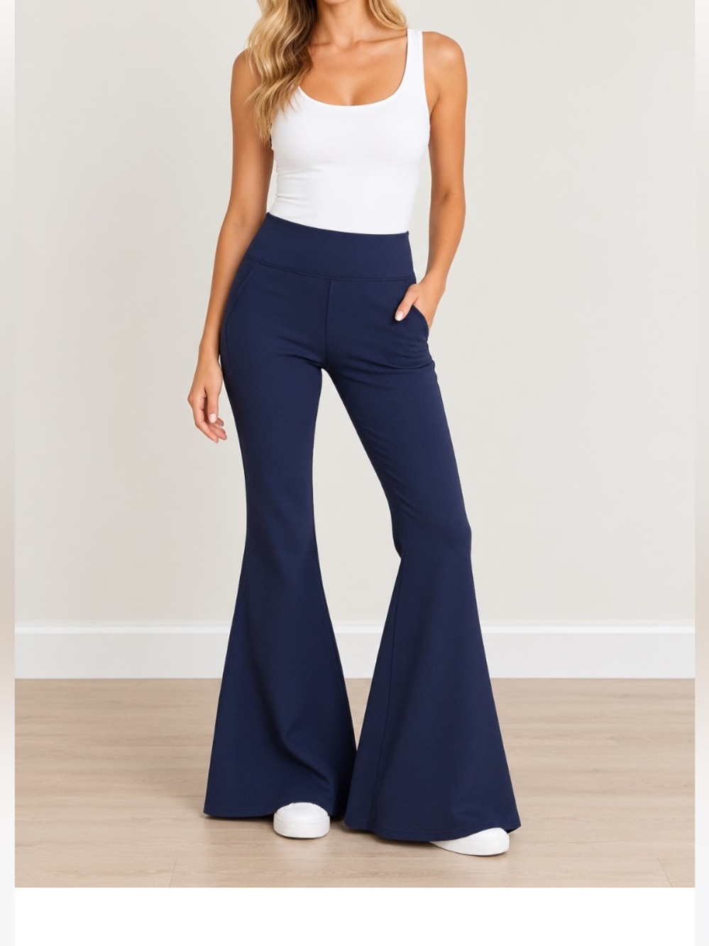 Yoga Democracy Black Flared Leggings with Wide Waistband